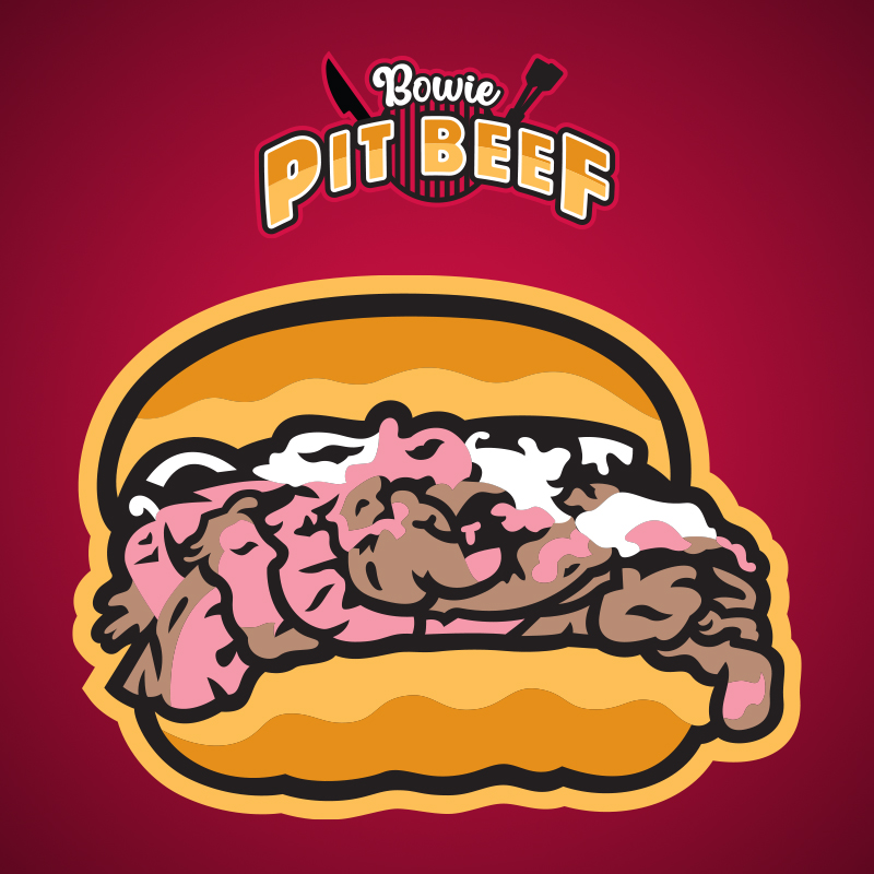 Logo design for Bowie Baysox honoring Baltimore BBQ Pit Beef
